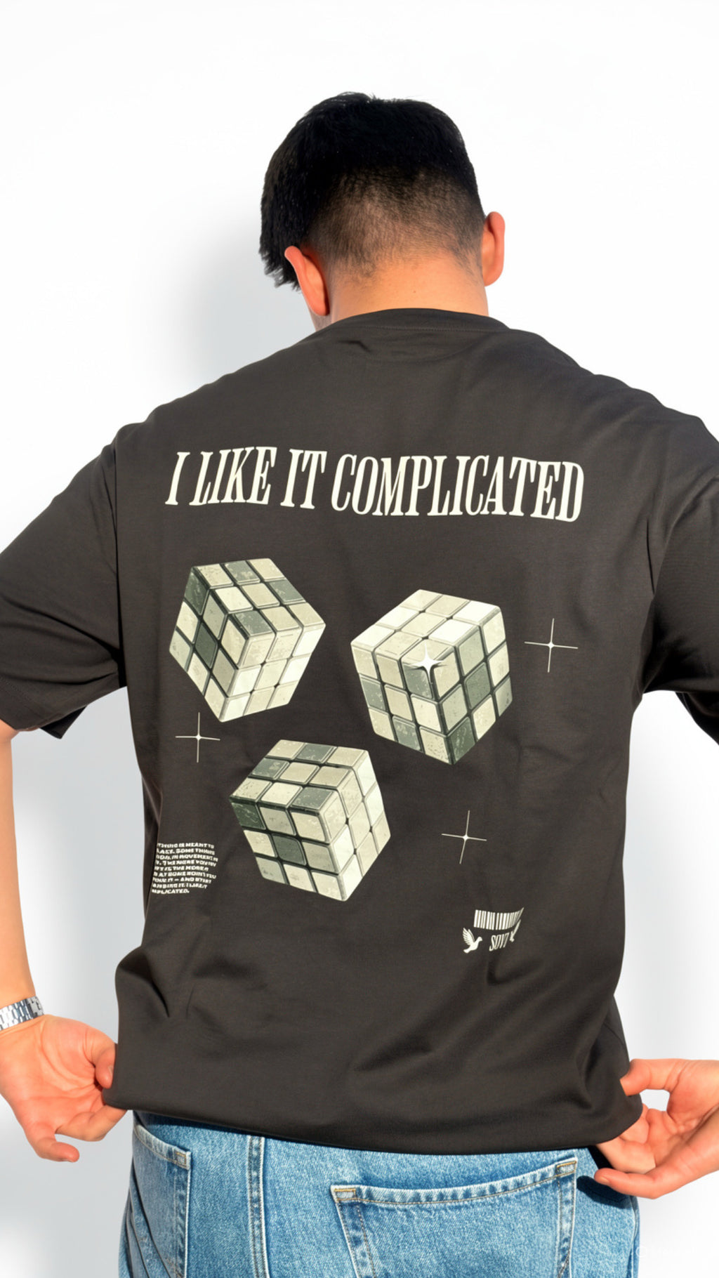 I LIKE IT COMPLICATED OVERSIZE TEE ASPHALT