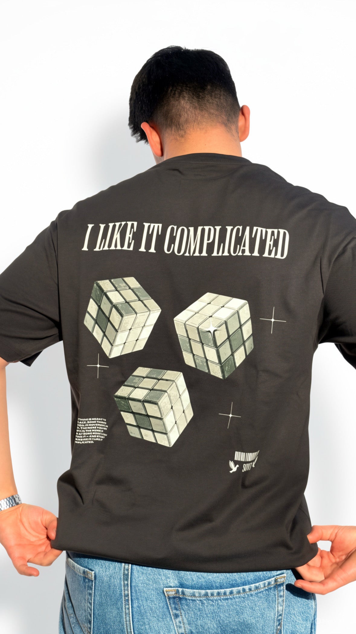I LIKE IT COMPLICATED OVERSIZE TEE ASPHALT