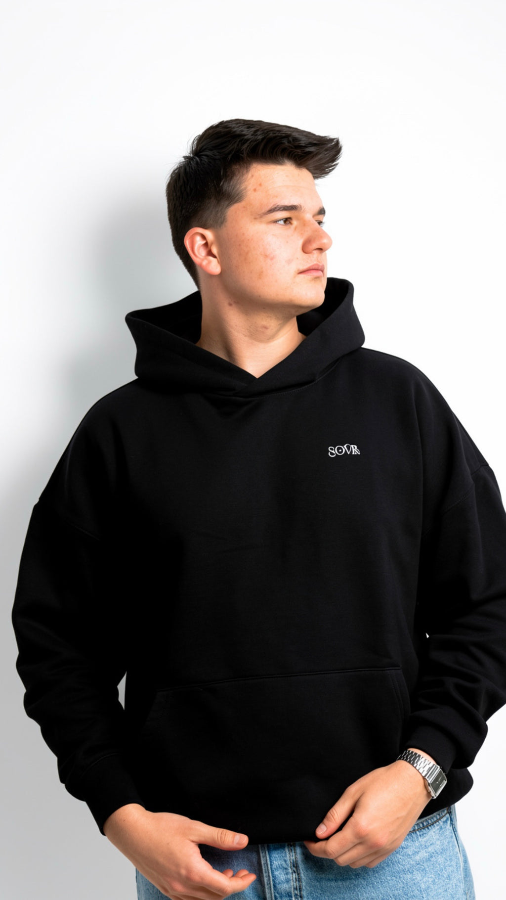SHINE & FLY OVERSIZE HOODIE BLACK