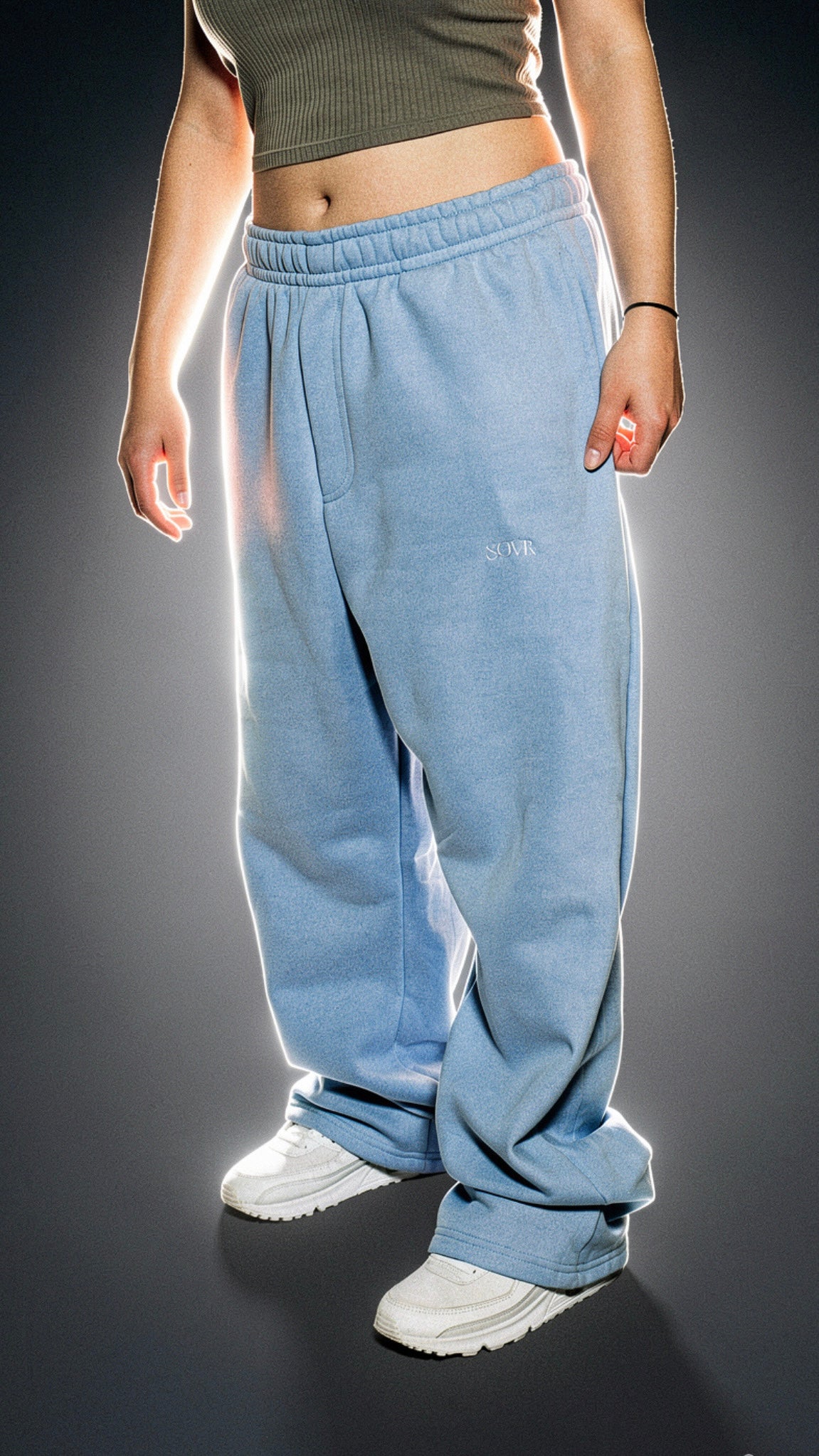 OPEN LEG JOGGER POWDER BLUE