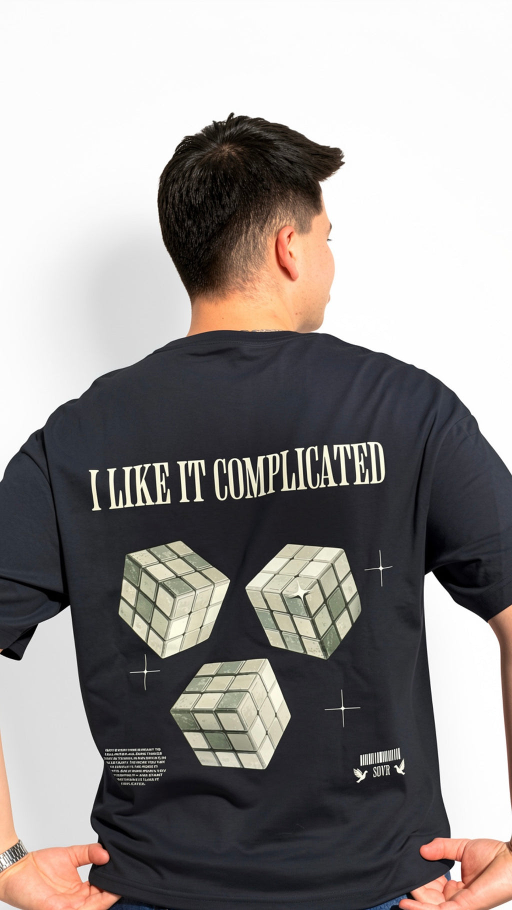 I LIKE IT COMPLICATED OVERSIZE TEE NAVY BLAZER