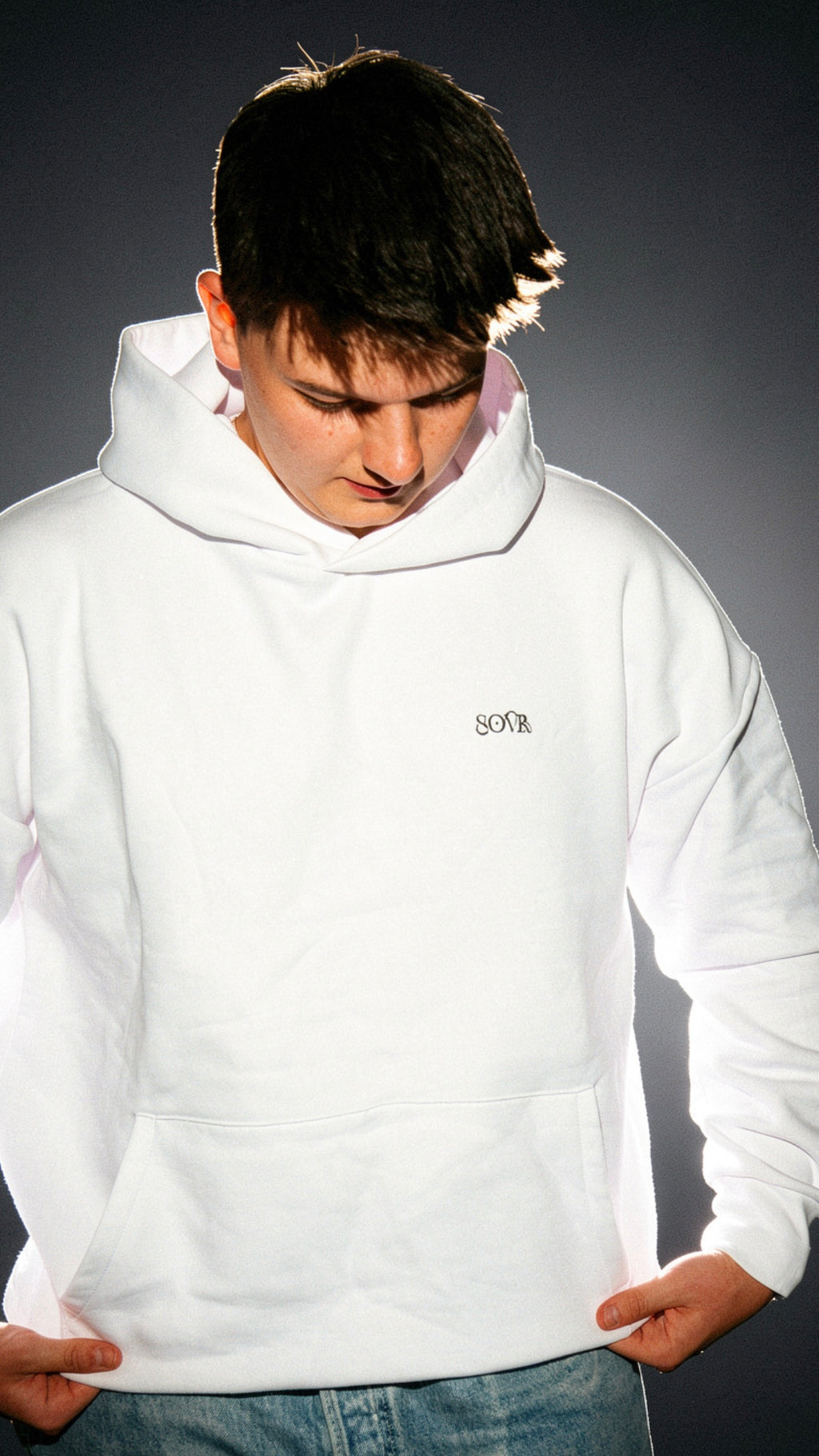 SHINE & FLY OVERSIZE HOODIE WHITE