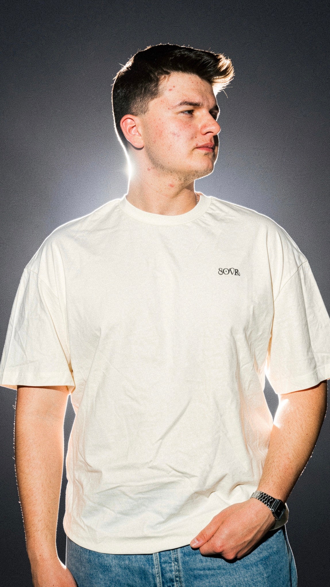 I MISS RED FLAGS OVERSIZE TEE EGRET