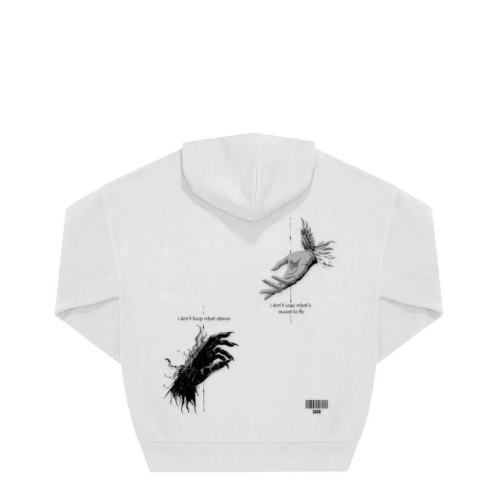 SHINE & FLY OVERSIZE HOODIE WHITE