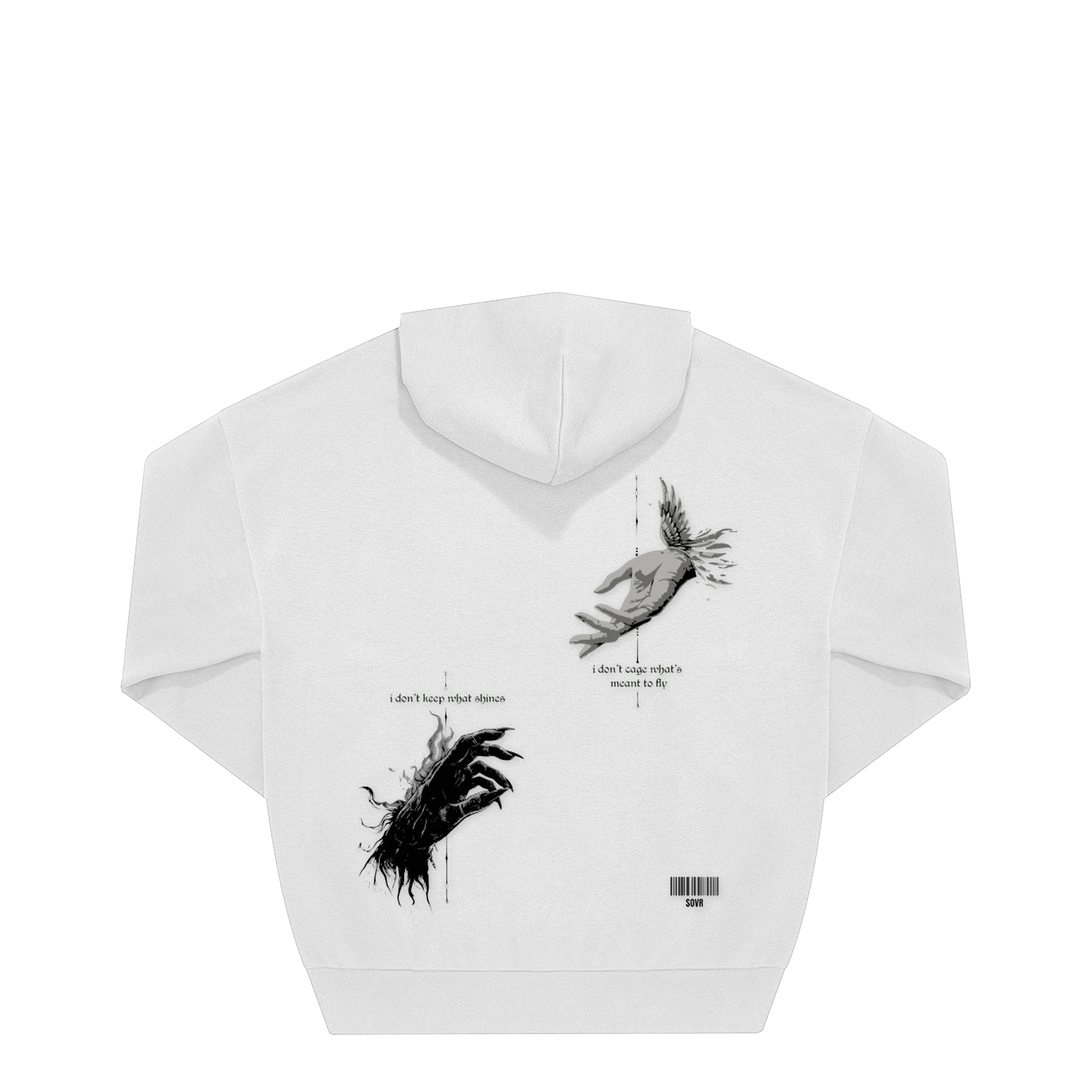 SHINE & FLY OVERSIZE HOODIE WHITE