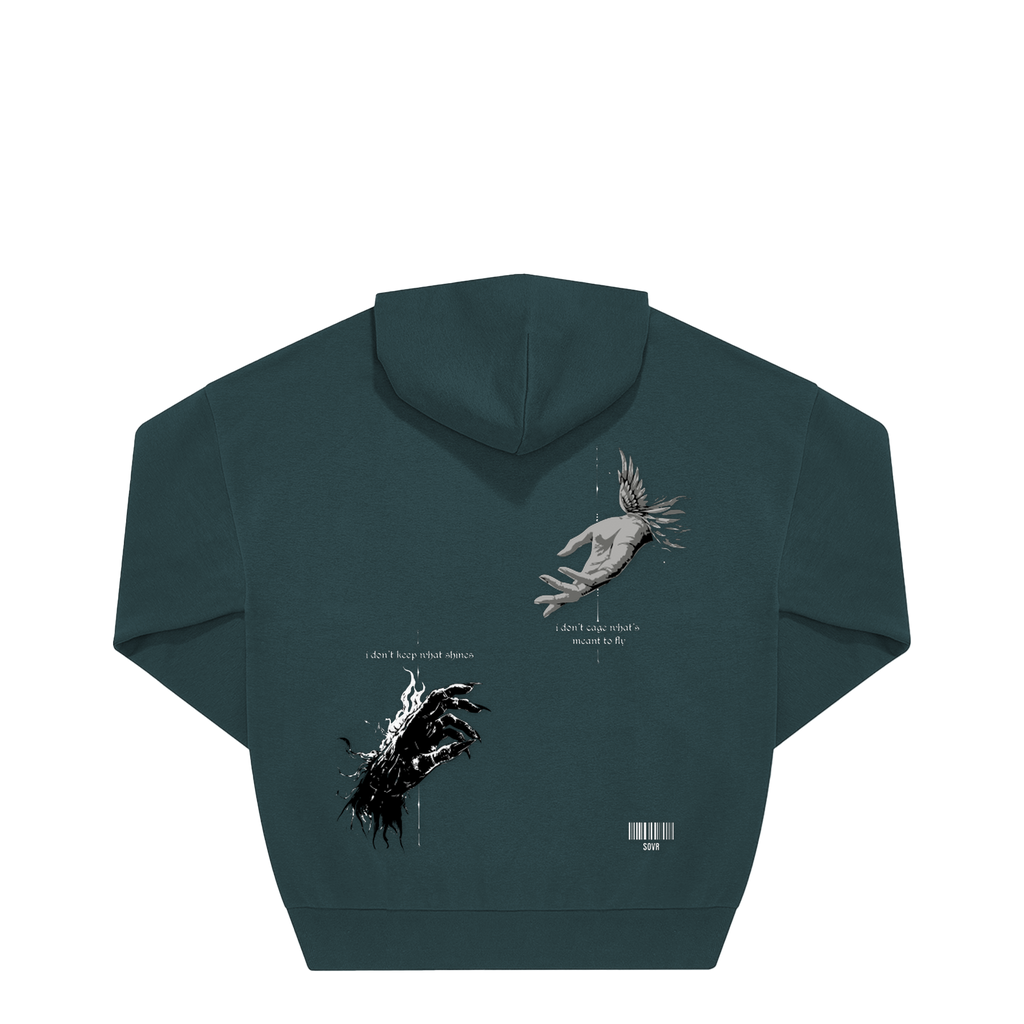 SHINE & FLY OVERSIZE HOODIE AMALFI TEAL