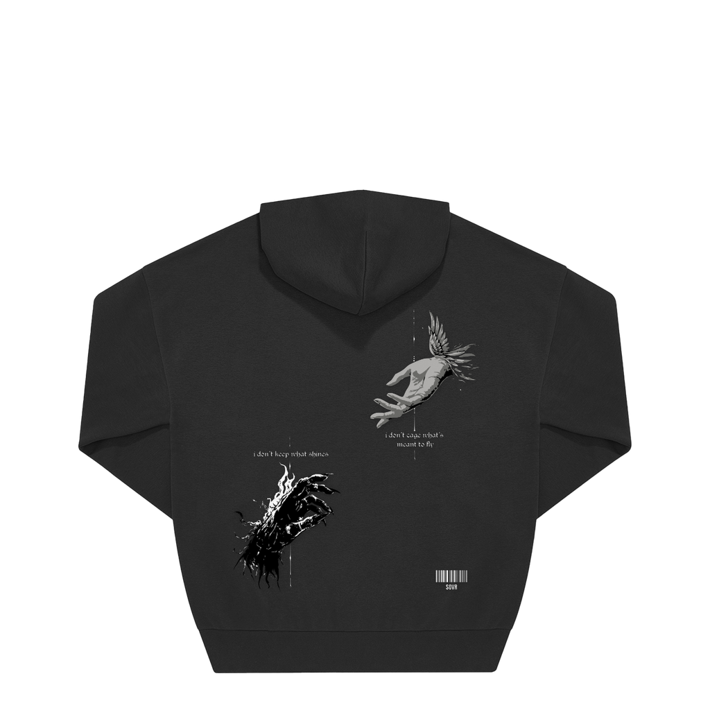 SHINE & FLY OVERSIZE HOODIE BLACK