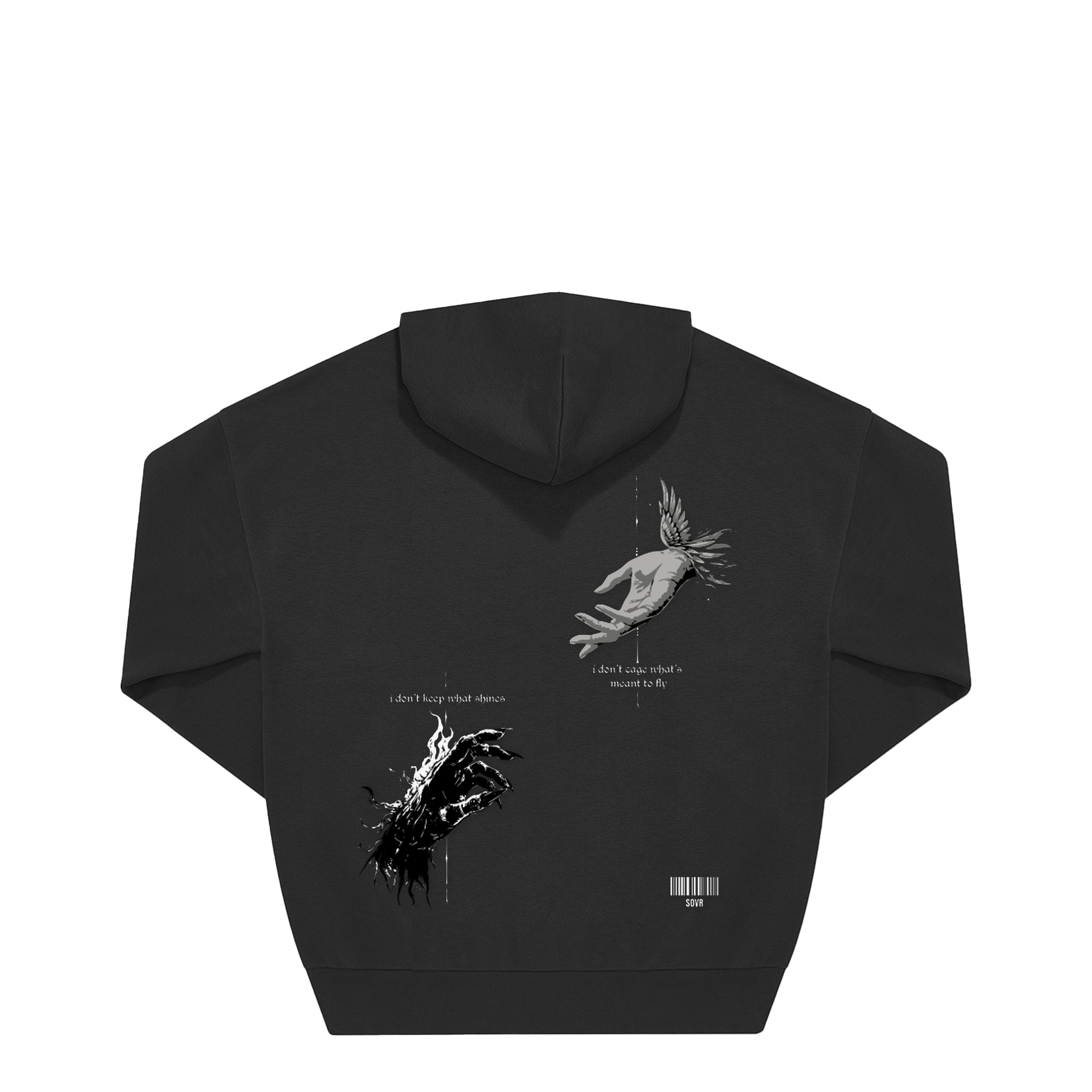 SHINE & FLY OVERSIZE HOODIE BLACK
