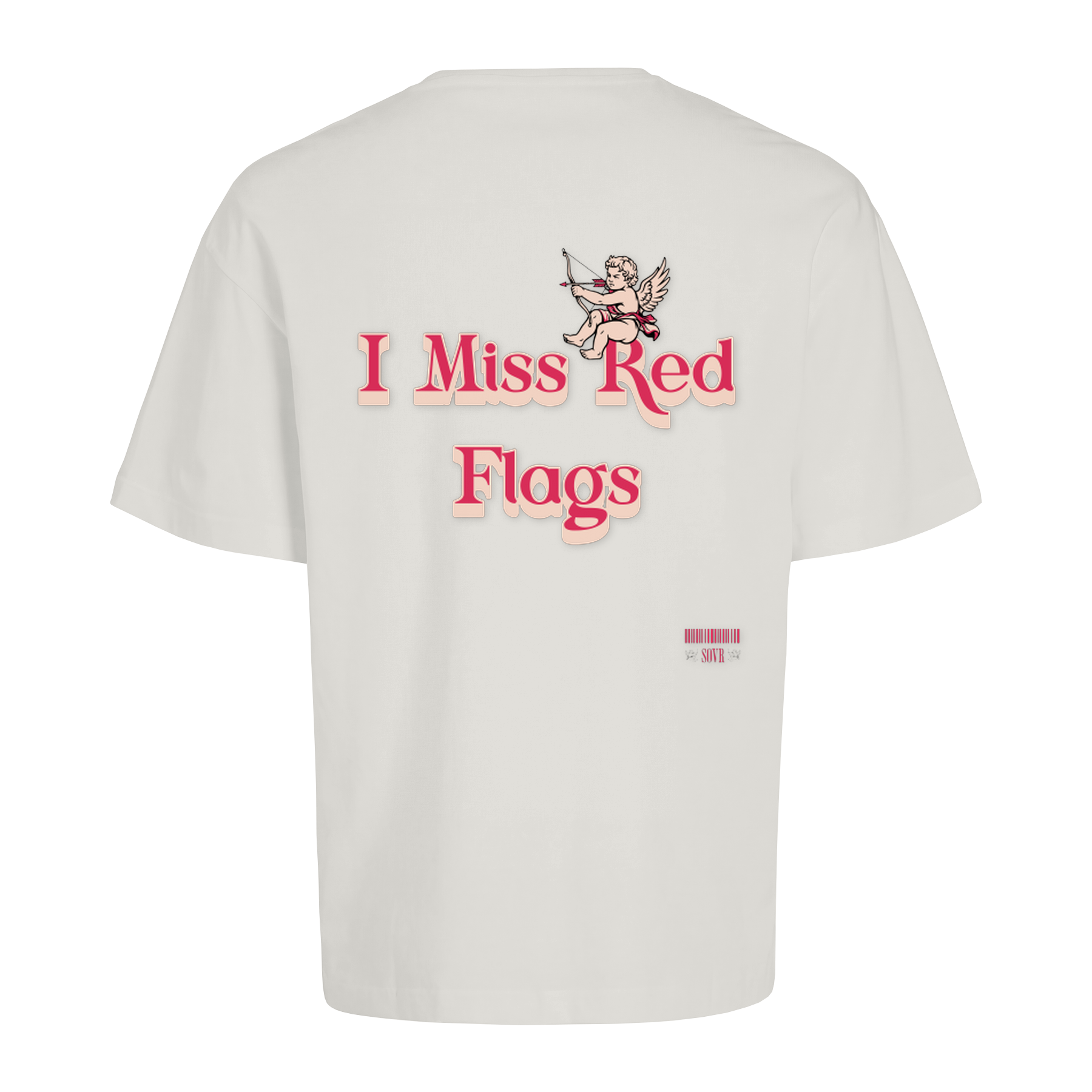 I MISS RED FLAGS OVERSIZE TEE EGRET