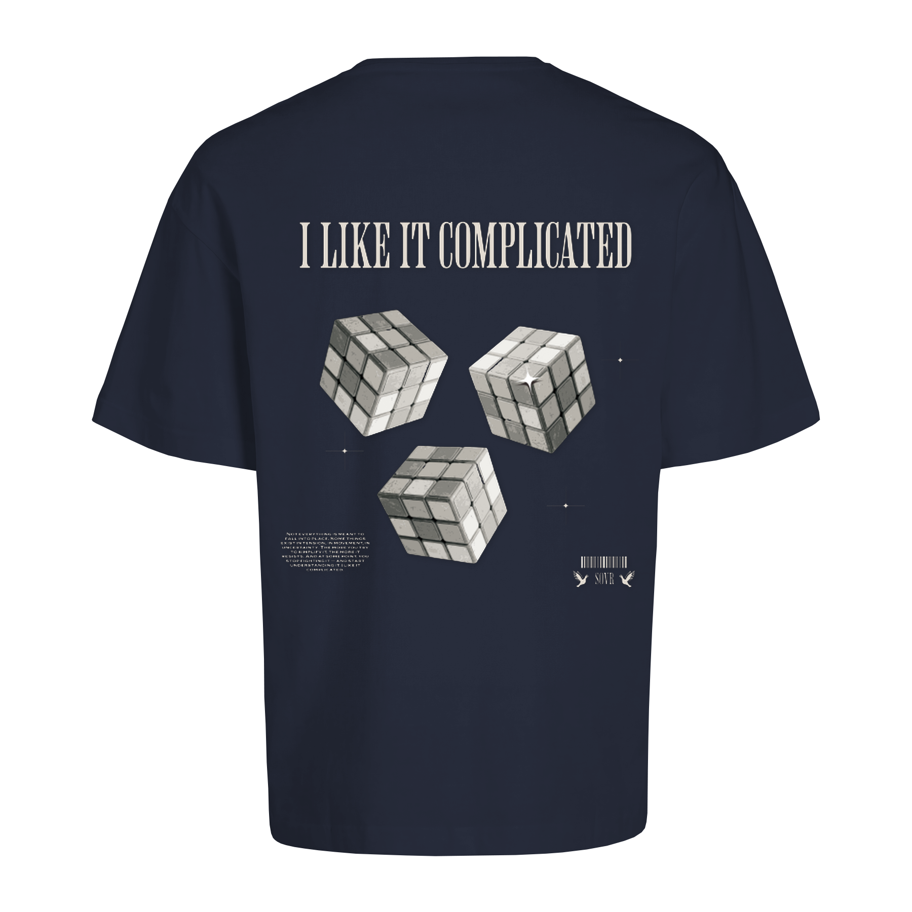 I LIKE IT COMPLICATED OVERSIZE TEE NAVY BLAZER