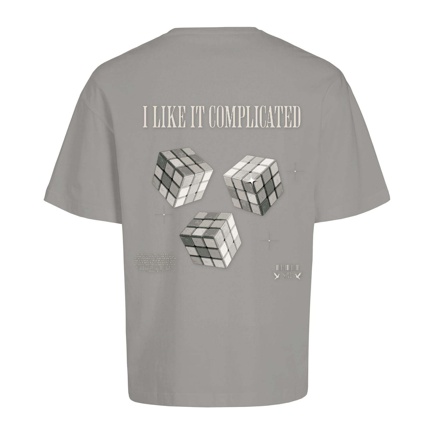 I LIKE IT COMPLICATED OVERSIZE TEE DRIZZLE GREY